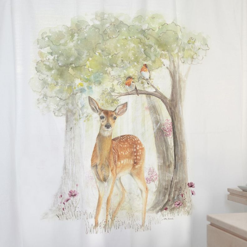 CORTINA DE BAÑO ALGODÓN BAMBI BOSQUE-1