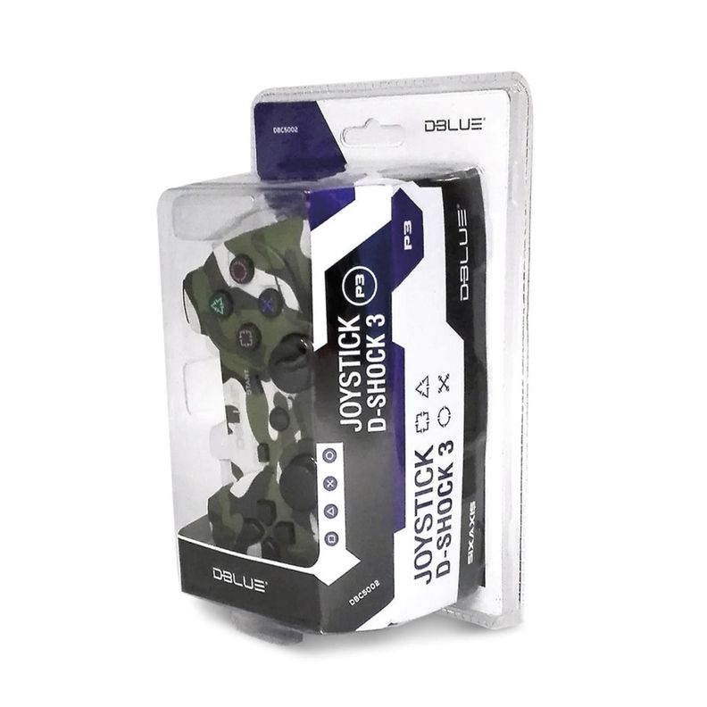 Joystick Gamer Bluetooth D-Shock Para PS3 Mimetizado Silver-1