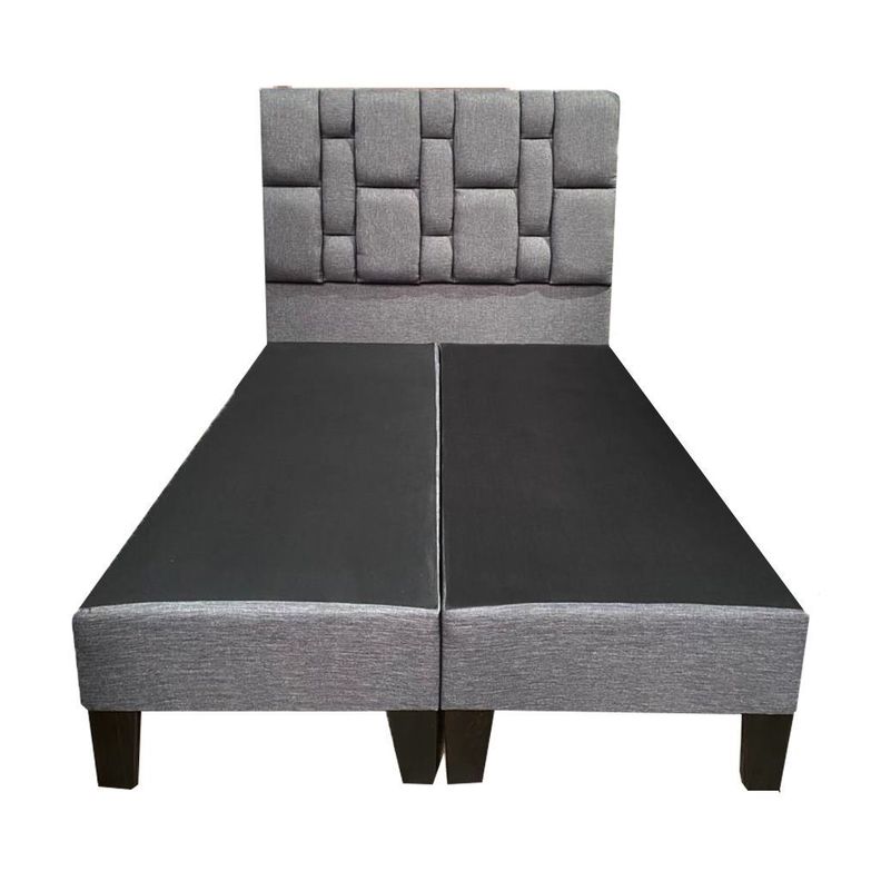 Base HVM 2 Plazas + Respaldo Gris Felpa Rolex a Piso Pmadera-0