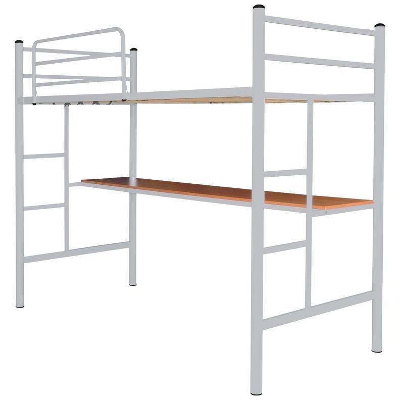 Cama Alta 1 Plaza Plata Con Escritorio-0