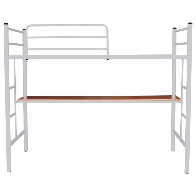 Cama Alta 1 Plaza Plata Con Escritorio-1