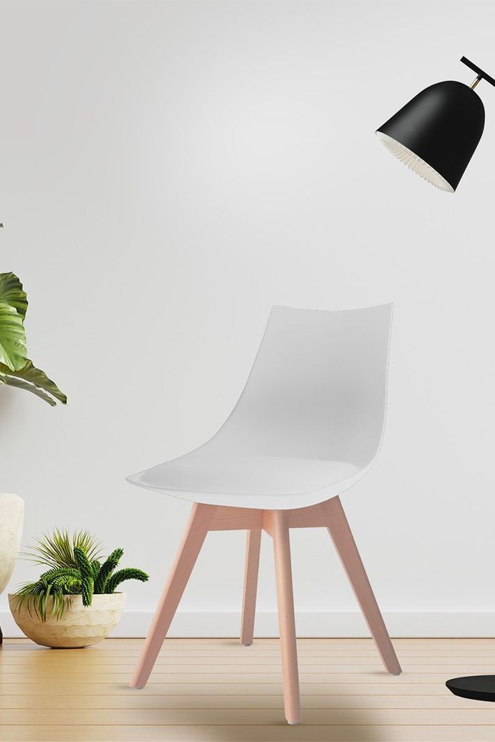Silla de Comedor con Patas de Madera Blanco-5