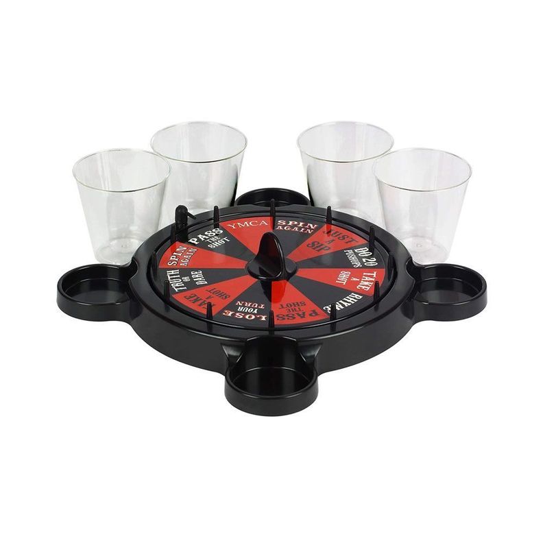 Juego Ruleta Tragos Bebidas 4 Vasos Shots Casino-0