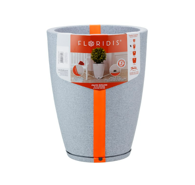 MACETERO FLORIDIS AMSTERDAM GRIS CLARO 44CM DE ALTO-2