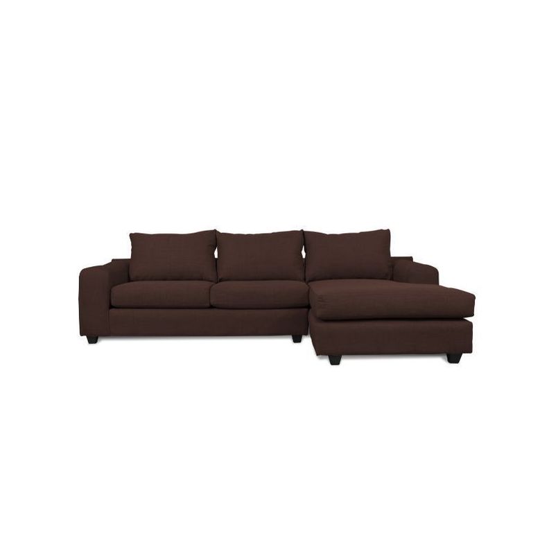 Seccional Kandra Chenille Tipo Lino Cafe