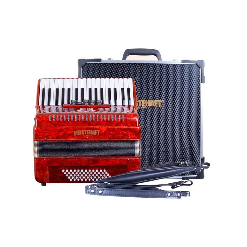 ACORDEON 60 BAJOS 5 REGISTROS ROJA MEISTEHAFT  -3