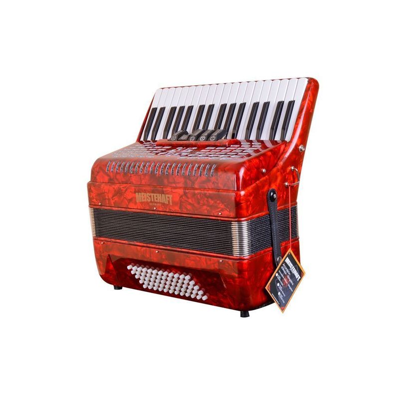 ACORDEON 60 BAJOS 5 REGISTROS ROJA MEISTEHAFT  -1