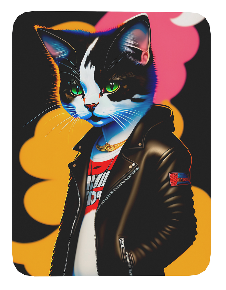 Mouse Pad Gato Arte de animales - 17cm X 21cm D28-0