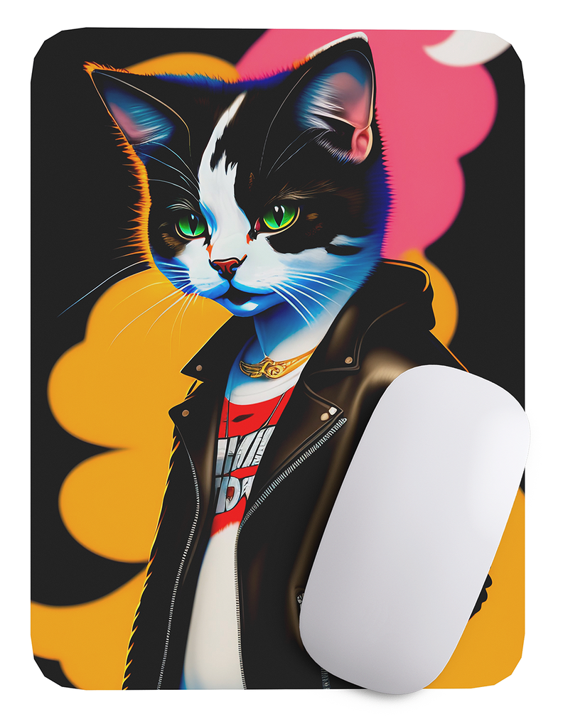 Mouse Pad Gato Arte de animales - 17cm X 21cm D28-1
