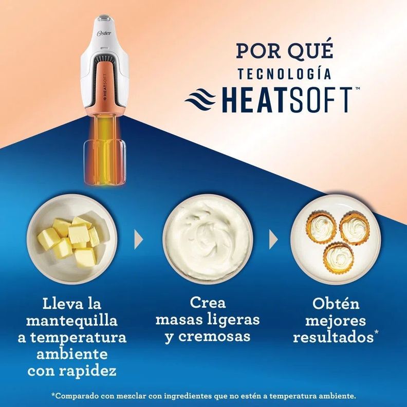 Batidora de mano Oster® tecnología HeatSoft™ FPSTHMAMR-3