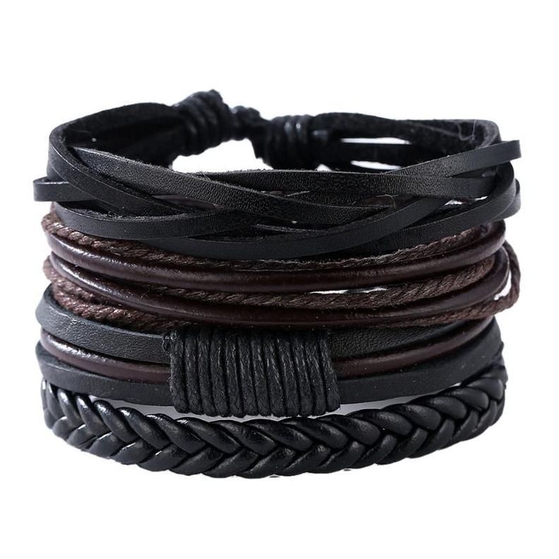 Pulsera Múltiple Eco Cuero Elegante y Juvenil -0