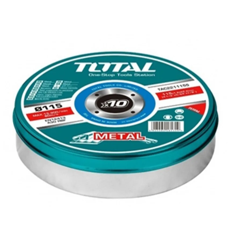 Disco Corte P/ Metal Acero Inox 115mm 10 Und Total
