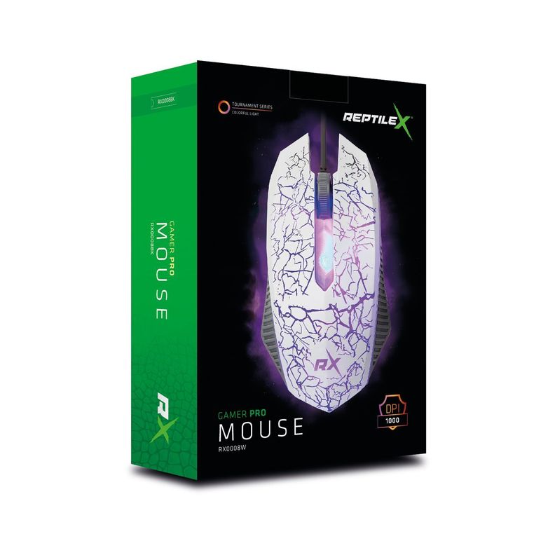 Mouse Gamer Optico Ergonomico 1000 DPI Retroiluminado Reptilex-4