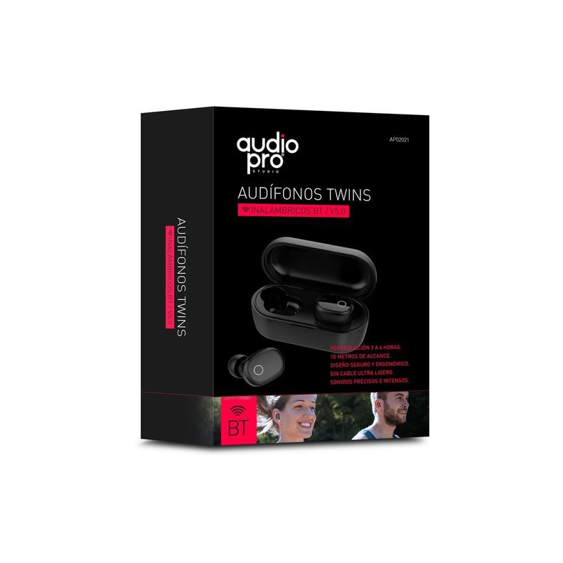 Audifonos Deportivos Bluetooth Twins Negros Audiopro-2