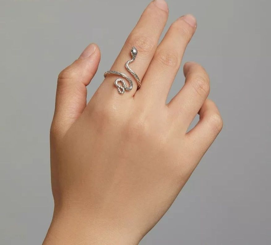Anillo Serpiente Ajustable Plata 925-2