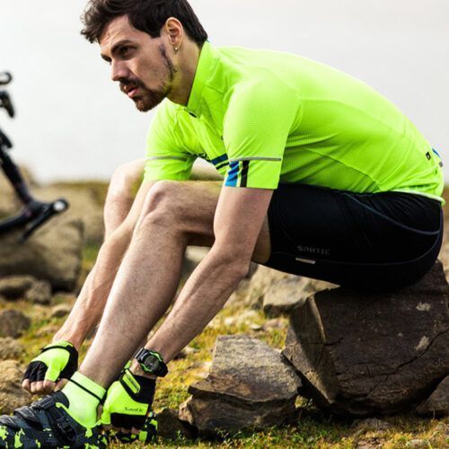 Jersey Hombre Manga Corta Kamen Lightgreen para Ciclismo SANTIC-2