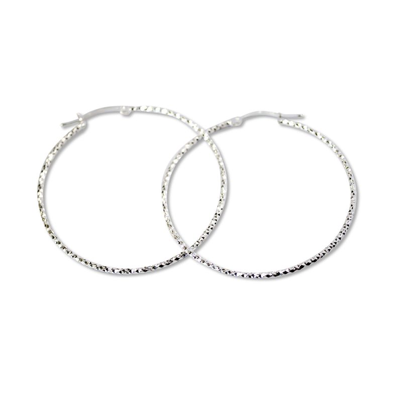 Aros Argolla Satinada 45mm Plata Fina 925-0