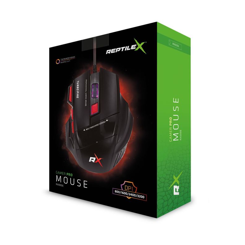 Mouse Gamer ergonómico 3200DPI Retroiluminado Reptilex-3