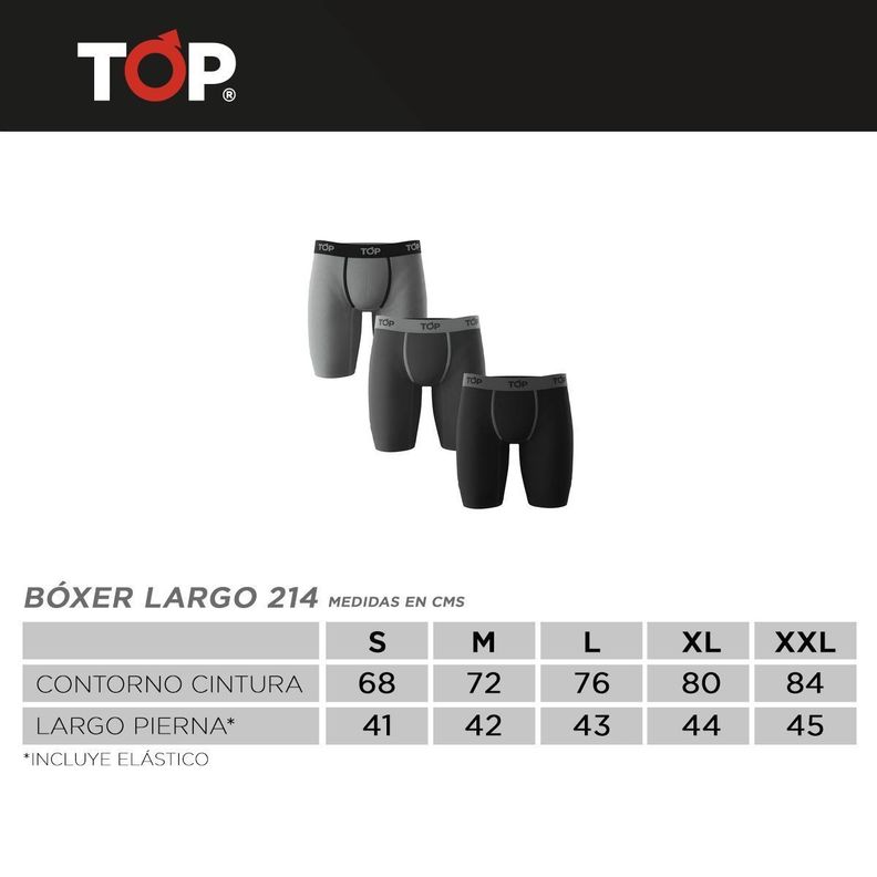 Bóxer Largo Algodón Pack 3 C3-4