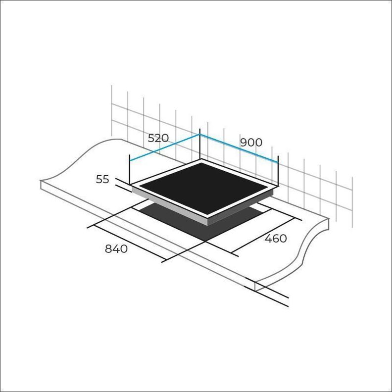 Encimera Vitrocerámica 5 quemadores DELUXE  CEV05D-2