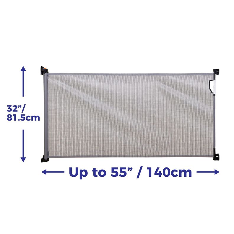 Puerta De Seguridad Infantil Retráctil Gris-3