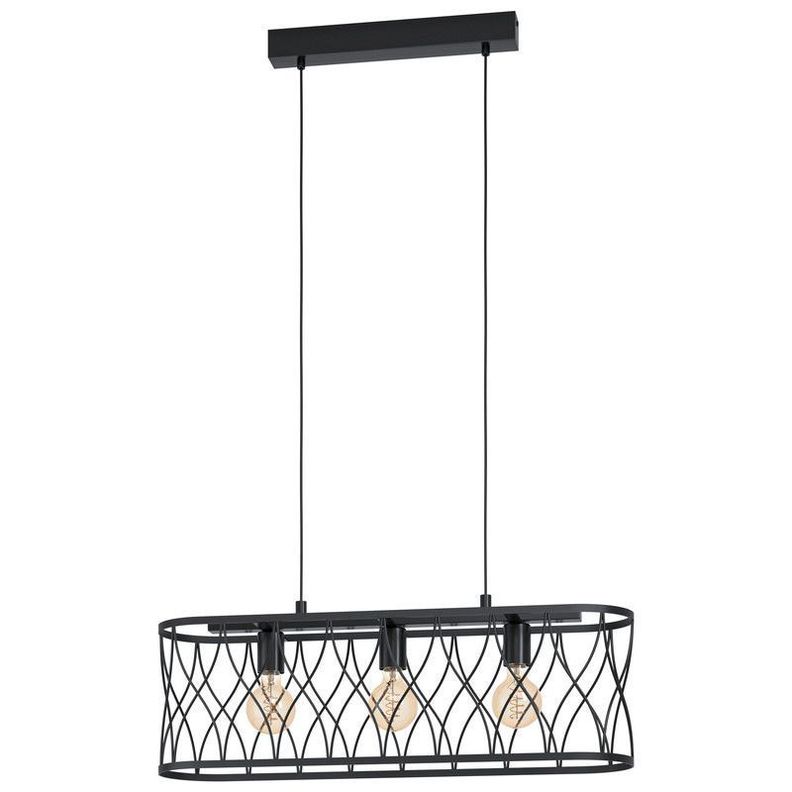 LAMPARA DE COLGAR GILTSPUR ACERO NEGRO E27 3X40W COD.43554-0