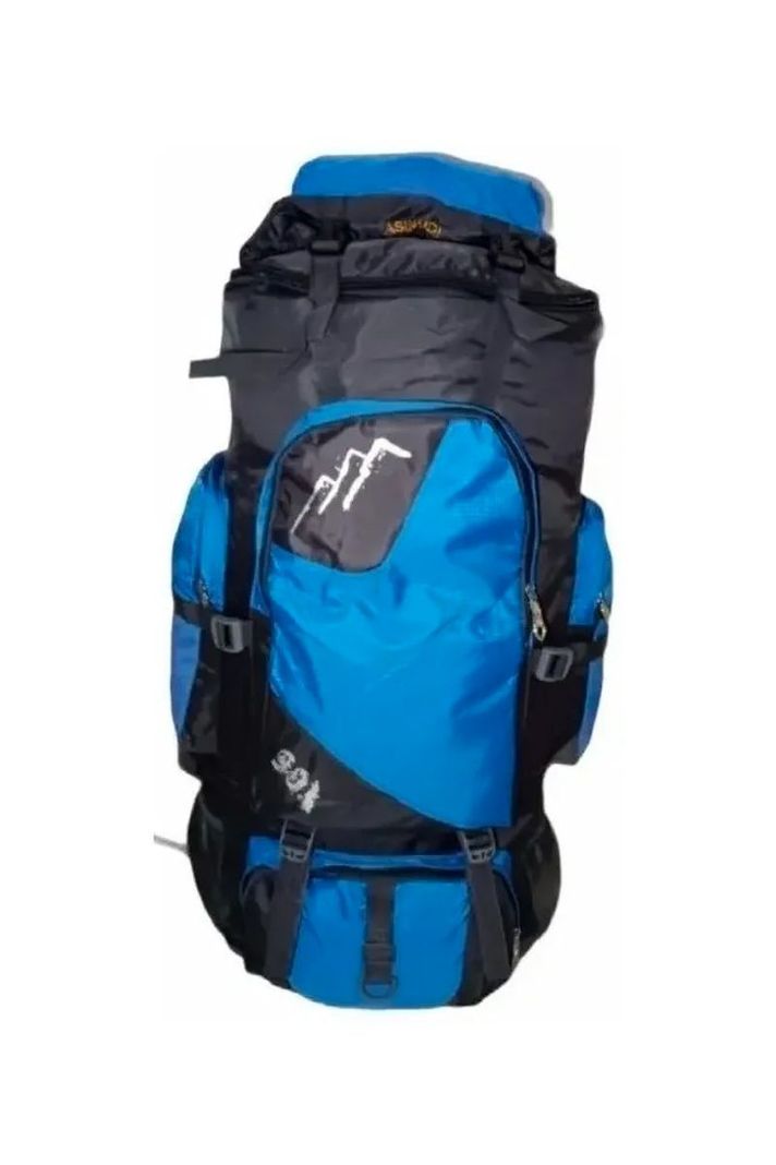 Mochila Viaje 90 Litros Mochilas De Camping Azul-0