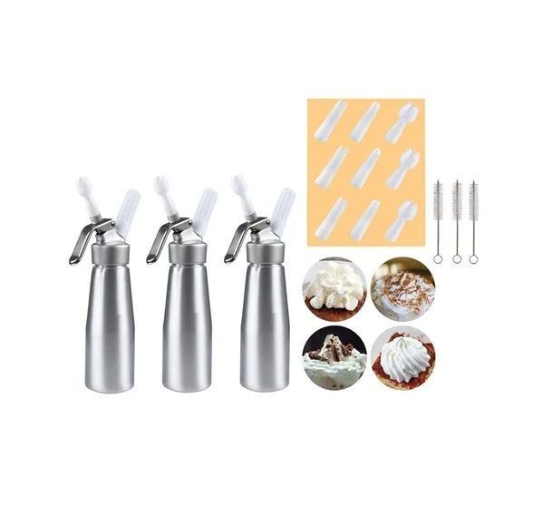 X3 Sifon De Crema Batida Sifon Crema Chantilly Sifon 500ml-6