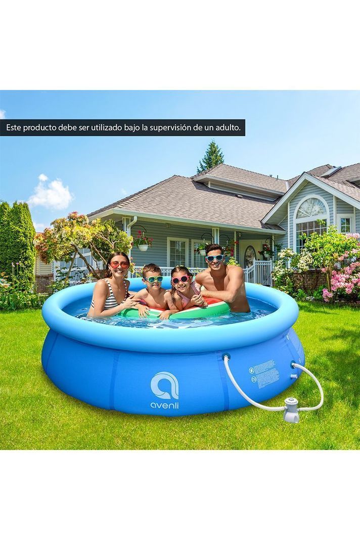 Piscina Inflable con Filtro 3618L 76x300cm Celeste-1