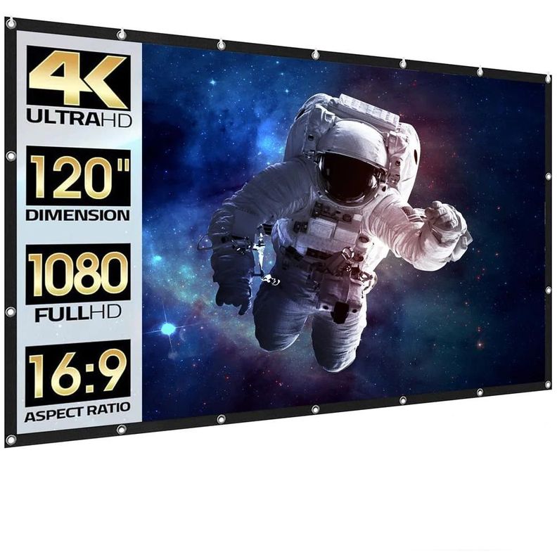 Pantalla Telon Para Proyector De 120 Pulgadas Portatil-0