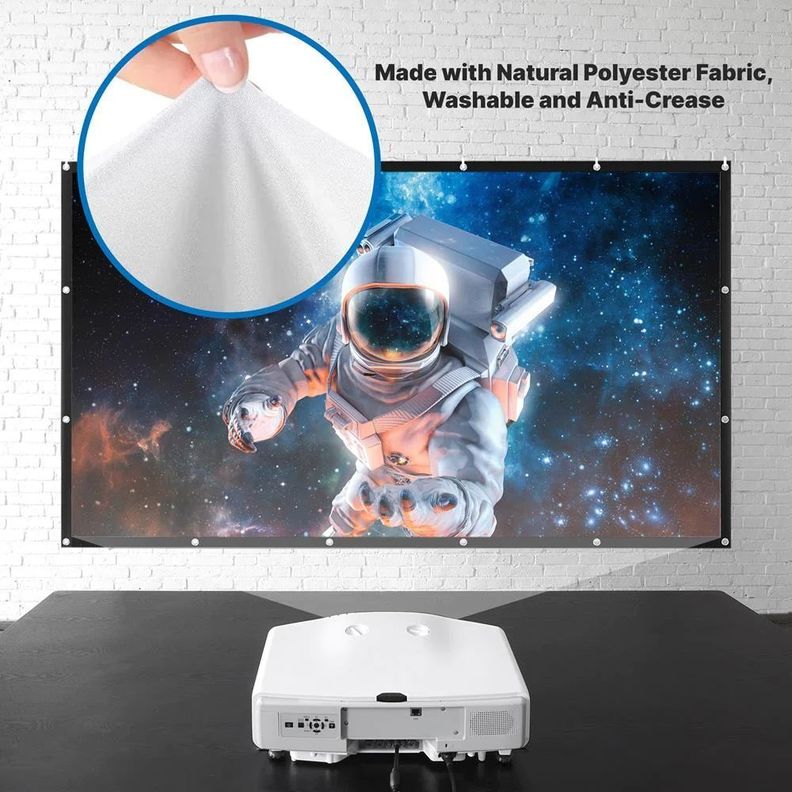 Pantalla Telon Para Proyector De 120 Pulgadas Portatil-4