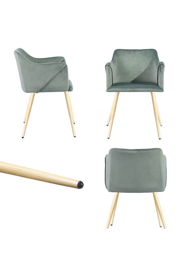 Silla Comedor Sitial Aldridge Terciopelo Verde-4