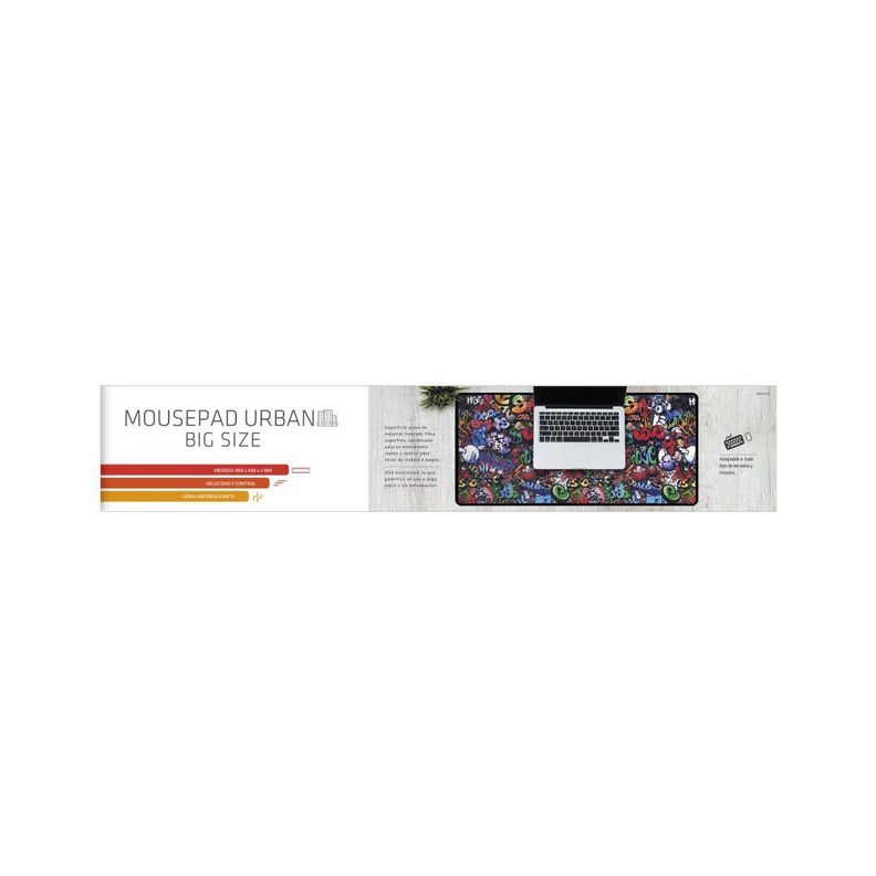 Mousepad Urban Diseño Graffiti XL 90x40Cm -2
