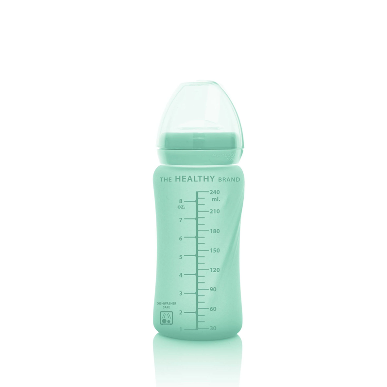 Mamadera De Vidrio Con Bombilla 240ml Verde-1