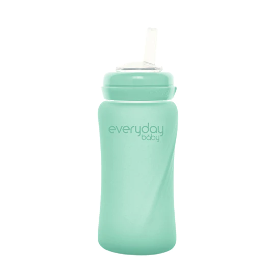 Mamadera De Vidrio Con Bombilla 240ml Verde-0