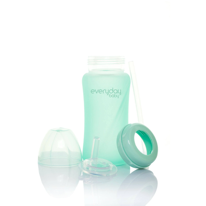 Mamadera De Vidrio Con Bombilla 240ml Verde-2