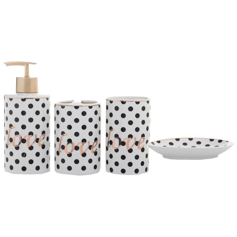 Juego de Bano Decorativo Marsella 4 Piezas Blanco
