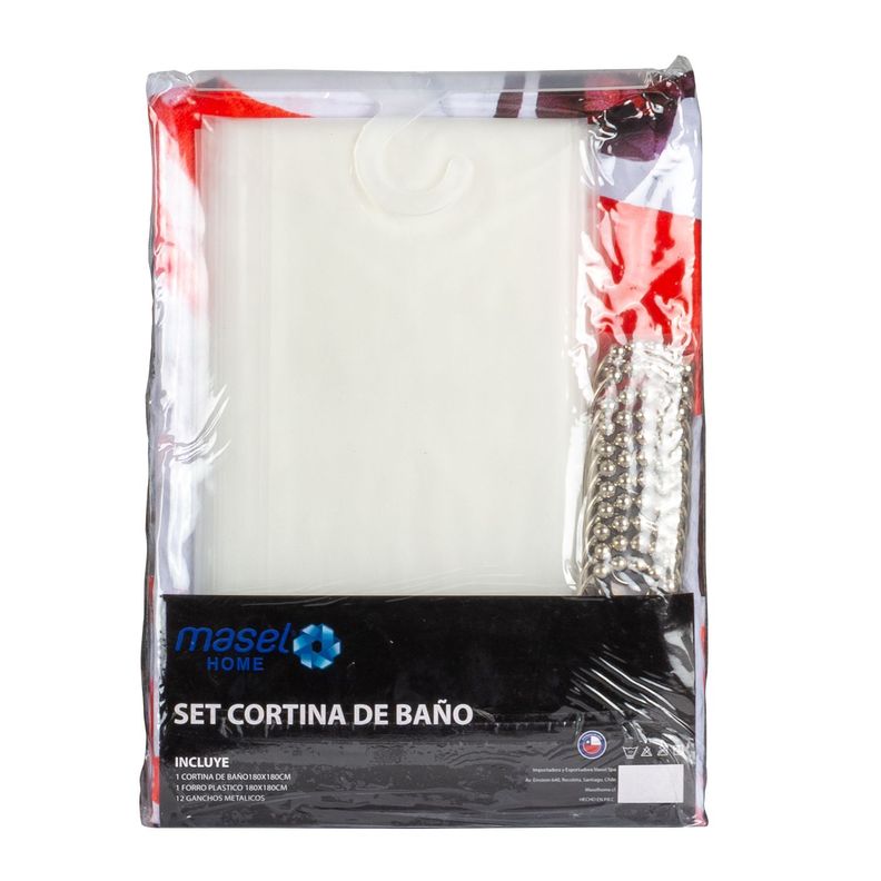 Set Cortina Baño  Paris Eiffel 1.80x1.80 cm.-2