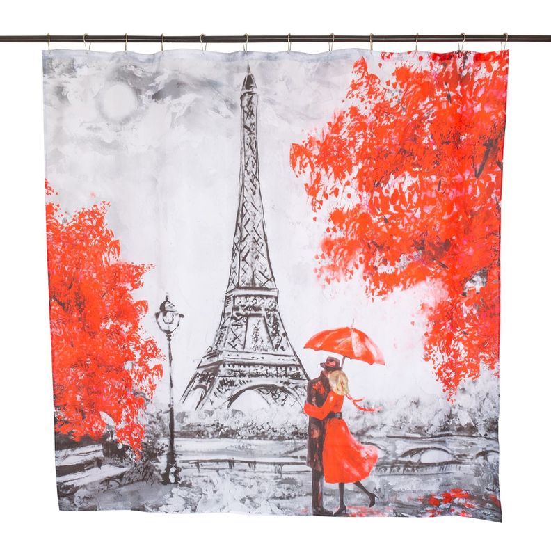 Set Cortina Baño  Paris Eiffel 1.80x1.80 cm.-1