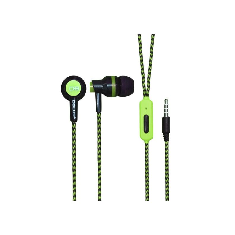 Audifonos Stereo Manos Libres Cable Textil Plug 3.5mm Verde-1