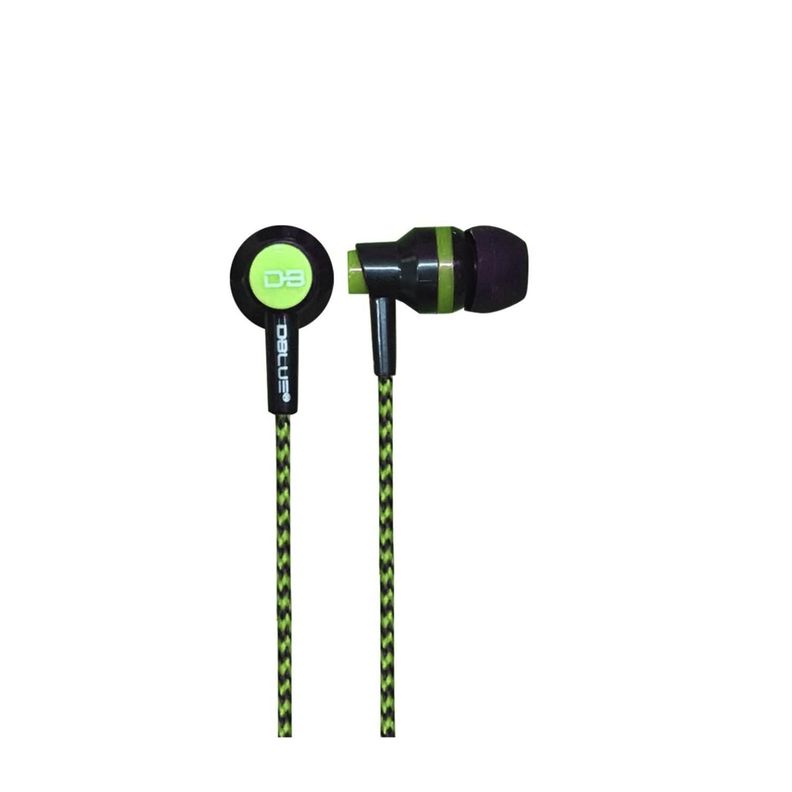Audifonos Stereo Manos Libres Cable Textil Plug 3.5mm Verde-0