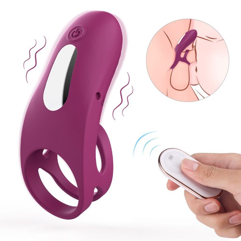 Nicholas Anillo Vibrador Doble Para El Pene Y Control Remoto-2
