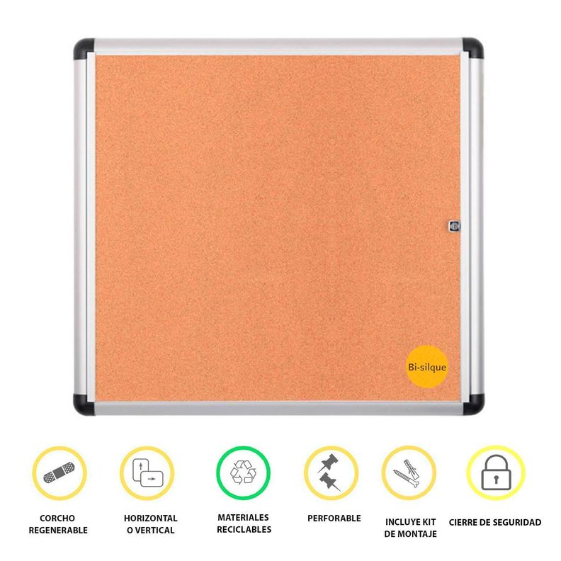 Vitrina Diario Mural Corcho 20 A4 116x126,8cm-1