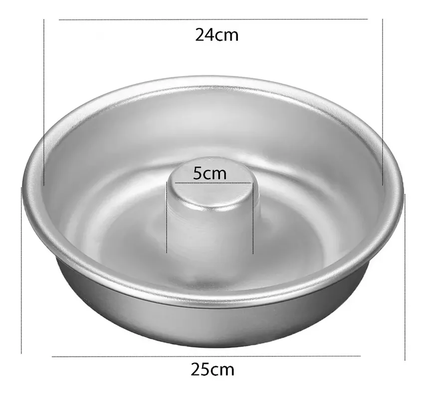 Molde Torta Molde Queque Redondo Molde Aluminio Flanera 24cm-1