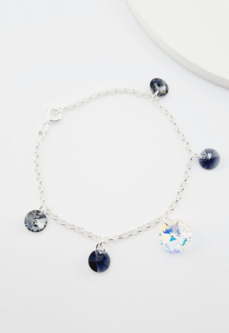 Pulsera Nepal Plata 925 y Cristales Silver Night-4