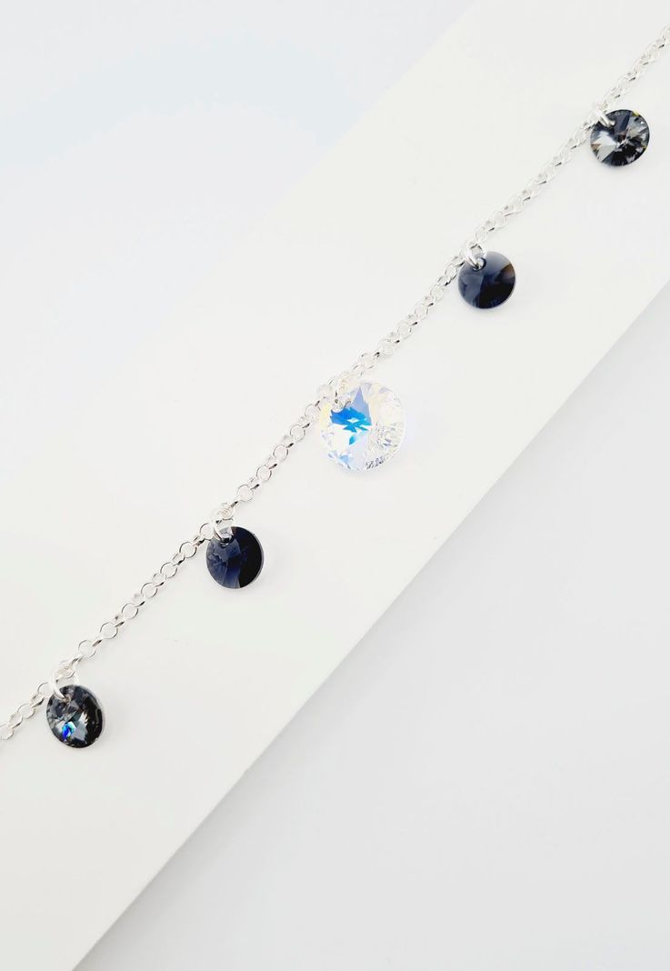 Pulsera Nepal Plata 925 y Cristales Silver Night-2