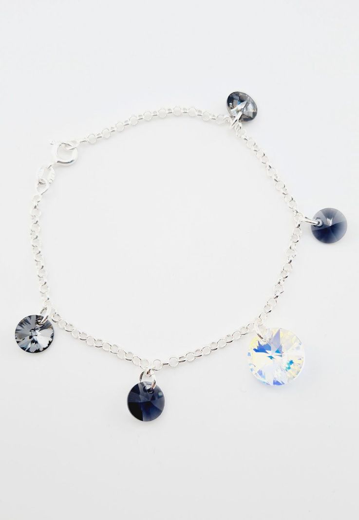 Pulsera Nepal Plata 925 y Cristales Silver Night-1