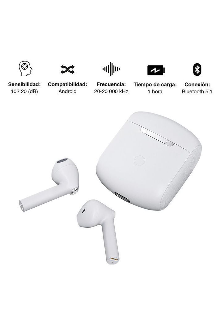 Audífonos Earbuds Reisen V2 Bluetooth IPX4 Blanco-2