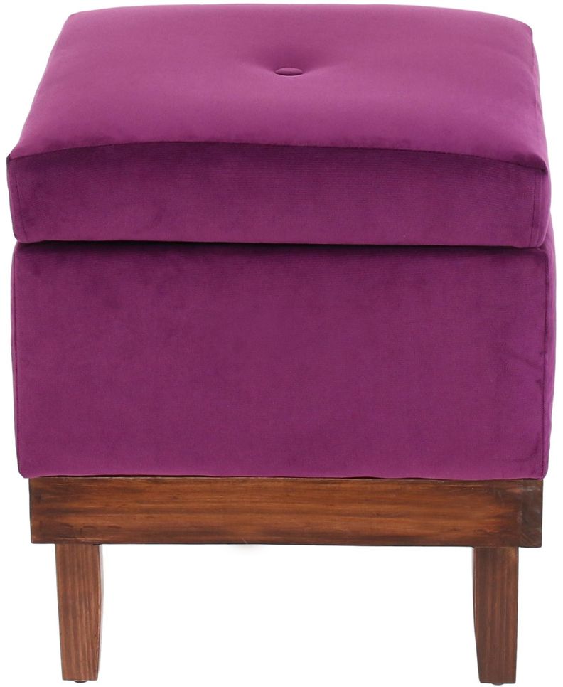 Pouf Baúl Emilia Morado Felpa 45x45x46 cm Máxima Design-1