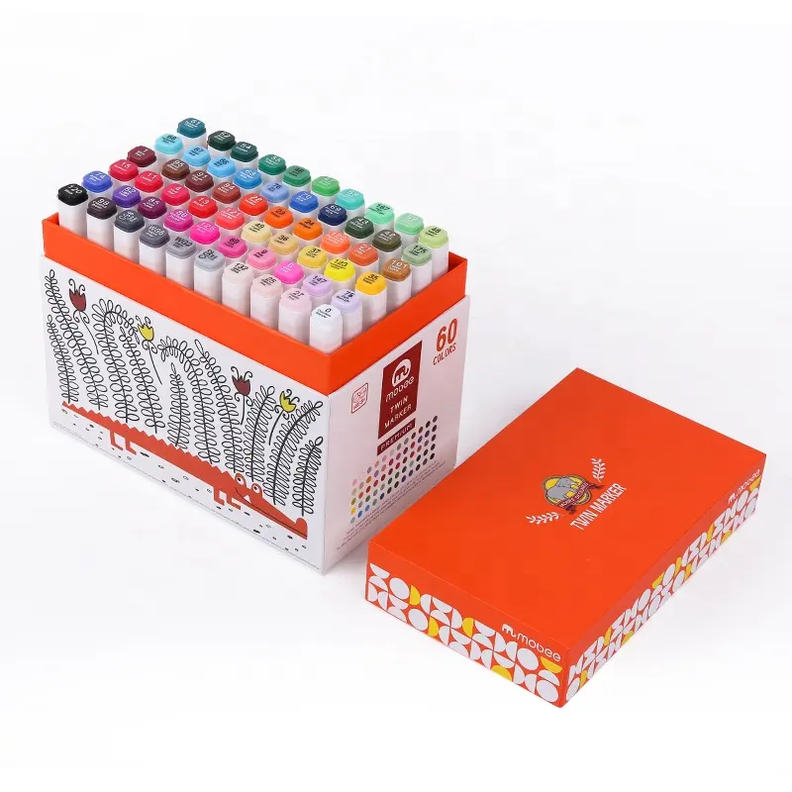 Marcadores Doble Punta 60 Colores Plumones-0